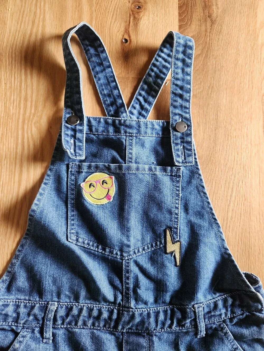 Childrens Place Blue Denim Kids Overalls with Patch Details 14